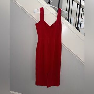 Dress the Population Vibrant Red Midi Dress - Style: Elle